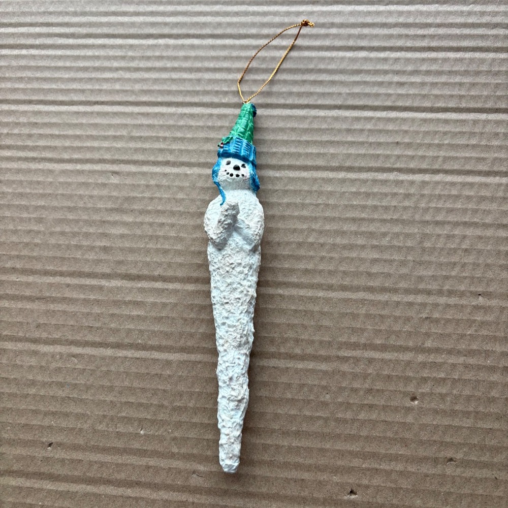 Brush Creek Creative 1994 Snowman Icicle Christmas Ornament Hanging Figurine